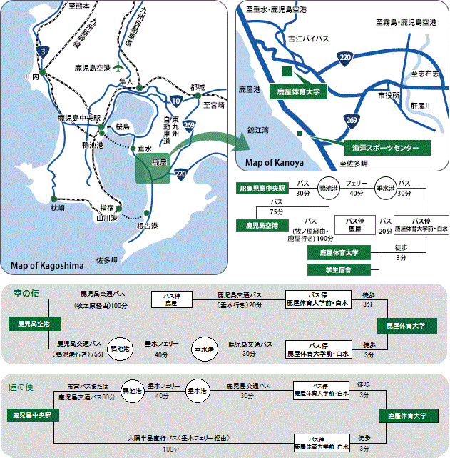 鹿屋体育大学 アクセス 鹿屋体育大学