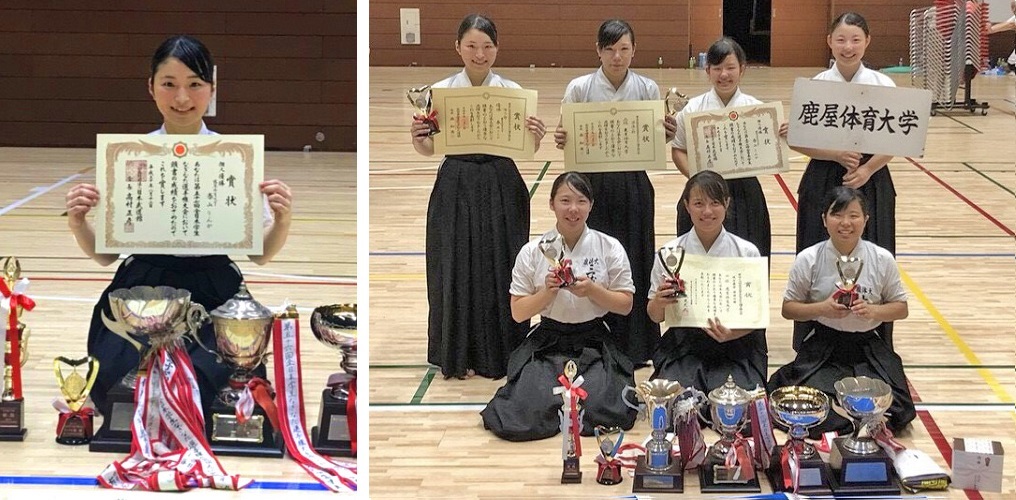 全日本学生なぎなた選手権大会で優勝した春山さんとなぎなた部9