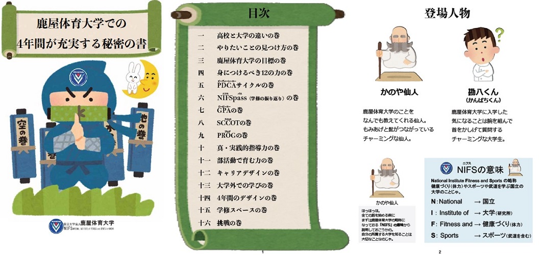 鹿屋体育大学での4年間が充実する秘密の書の表紙と目次8