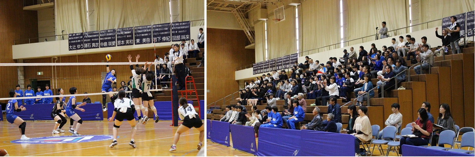 4月27日バレーボール：福岡教育大学との試合の様子