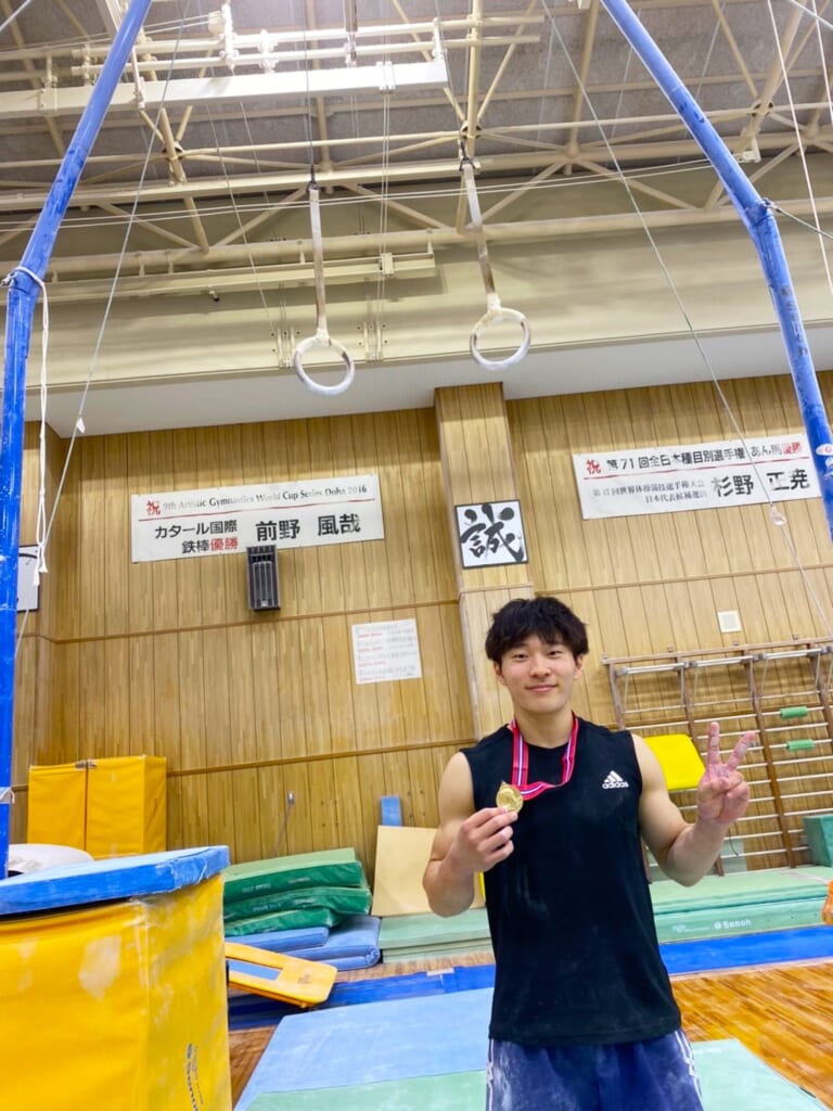 体操競技部の金田さん 第76回全日本学生体操競技選手権大会つり輪で優勝 国立大学法人 鹿屋体育大学 National Institute Of Fitness And Sports In Kanoya