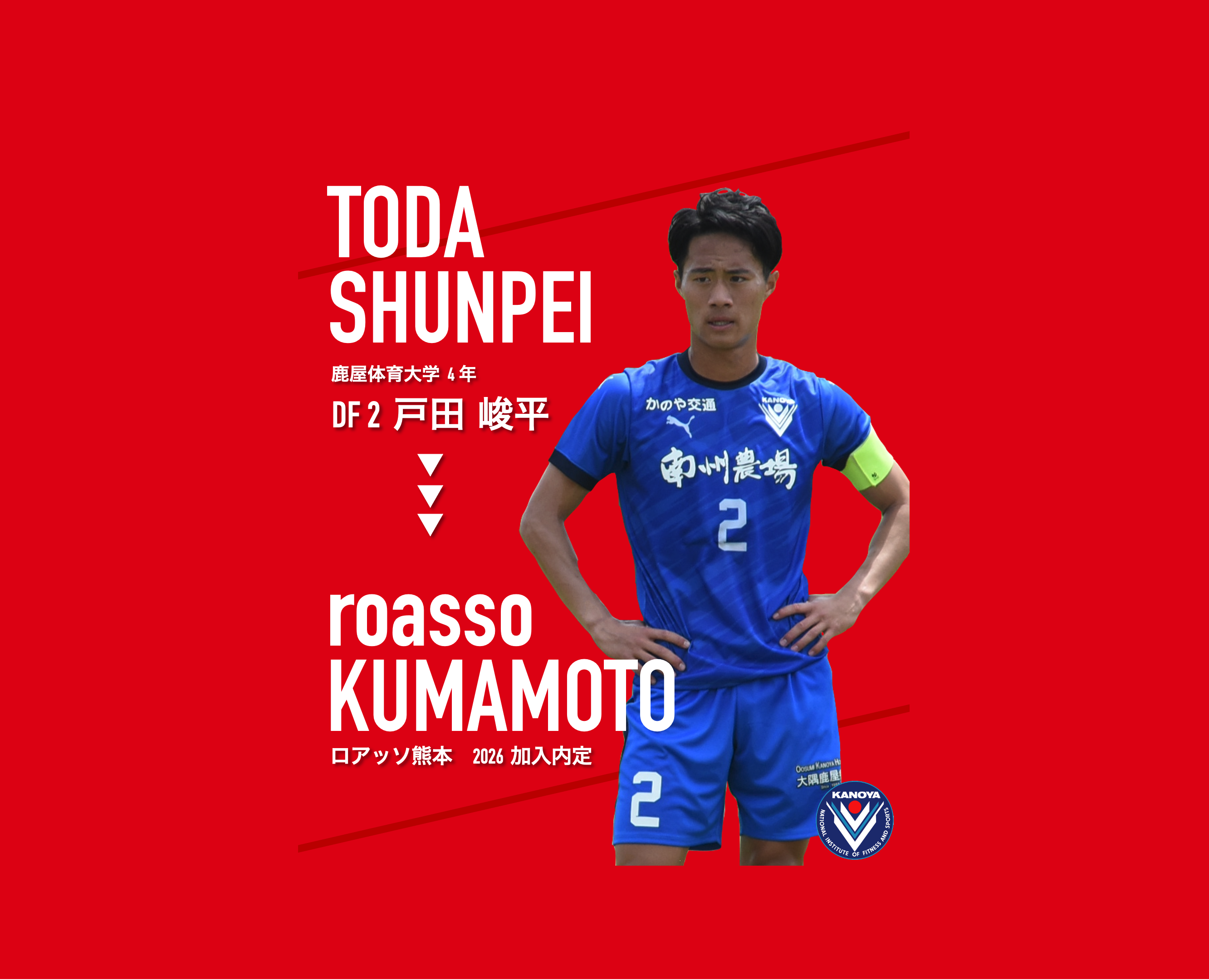本学学生のJ2ロアッソ熊本への加入内定について | 鹿屋体育大学
